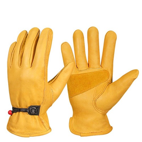 Leather work gardening gloves - leather,